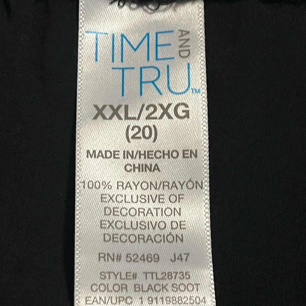 Time and Tru Longline Embroidered Black Skirt Boho Cottagecore XXL(20) Flaws - Picture 3 of 10